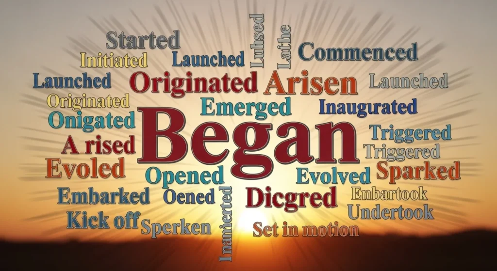Synonyms of Began