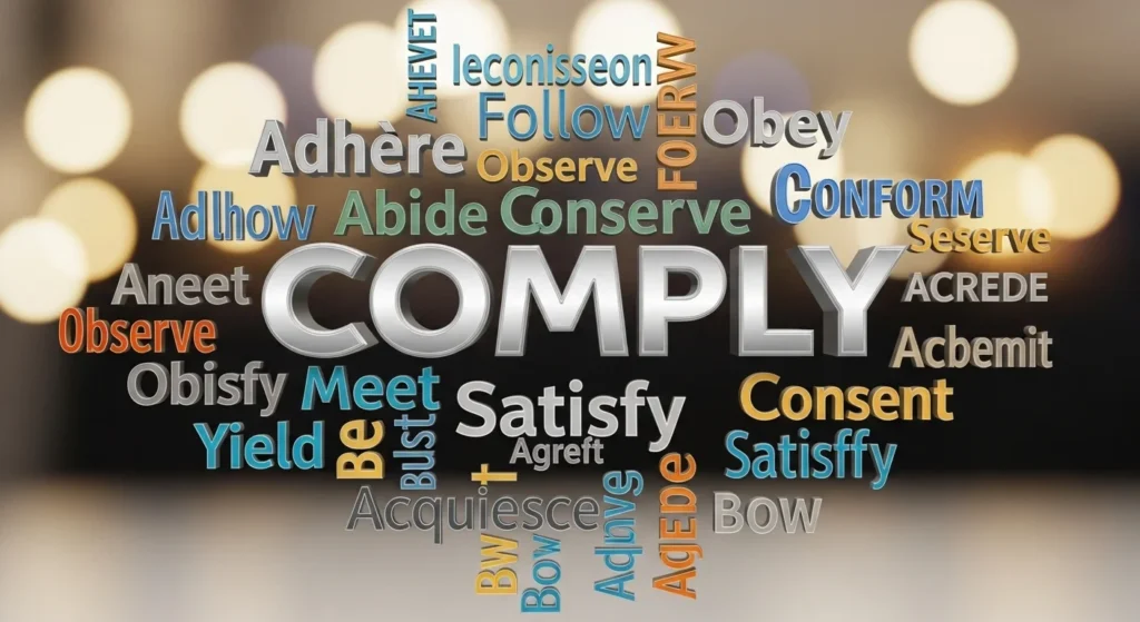 Synonyms of Comply