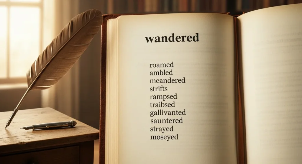 Synonyms of Wandered