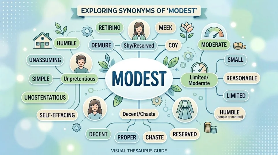 Synonyms of Modest