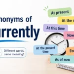 Synonyms of Currently